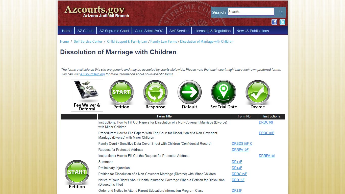 Dissolution of Marriage with Children - azcourts.gov